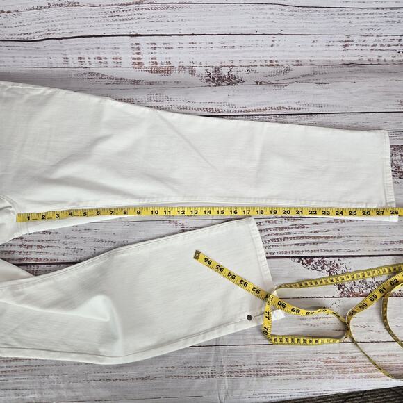 NYDJ Sheri Slim Jeans Womens 14 White Stretch Lift Tuck Mid Rise Straight Pants - Picture 10 of 11